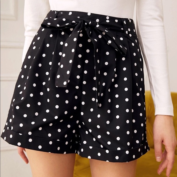SHEIN Pants - Shein Polka dot Paper bag Shorts
